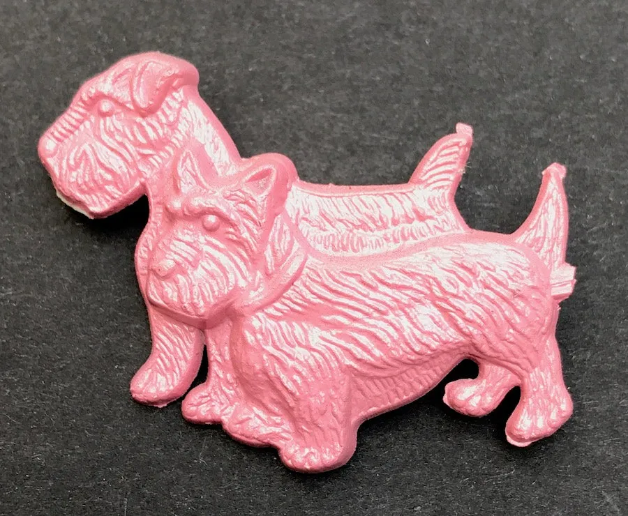 Delightful Vintage 1950s Scottie Dog & West Highland Terrier Brooch - Choice of Colours