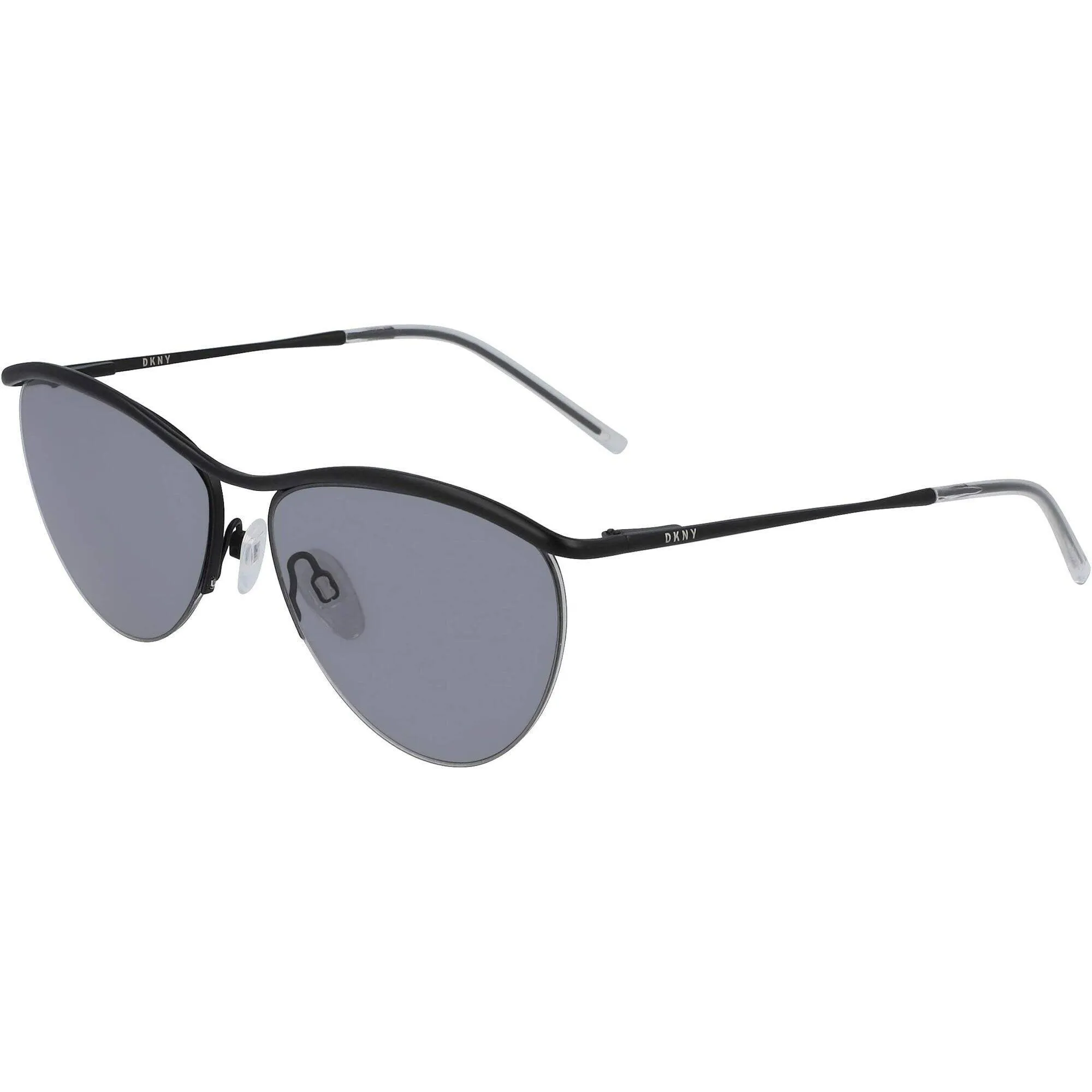 Dkny Women's Sunglasses - Black Metal Half Rim Frame Grey Lens | DKNY DK107S 001