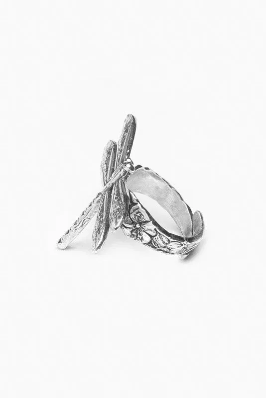 Dragonfly Sterling Silver Spoon Ring