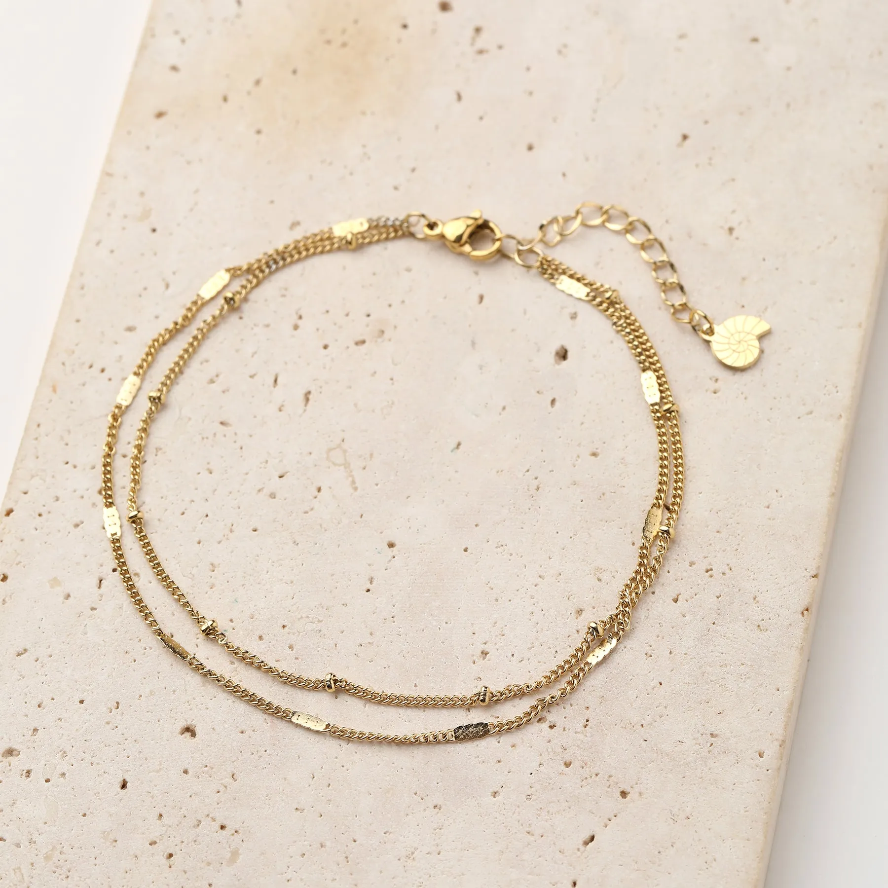 Duo Chain Anklet Gold