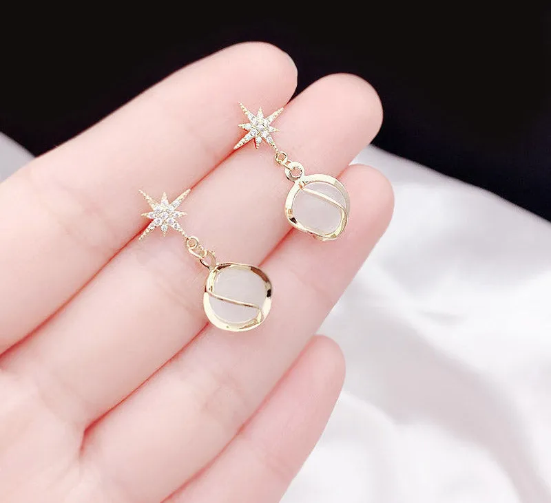 E1427 - Elegant Drop Star Earrings