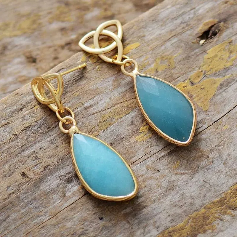 Elegant Amazonite Stud Earrings