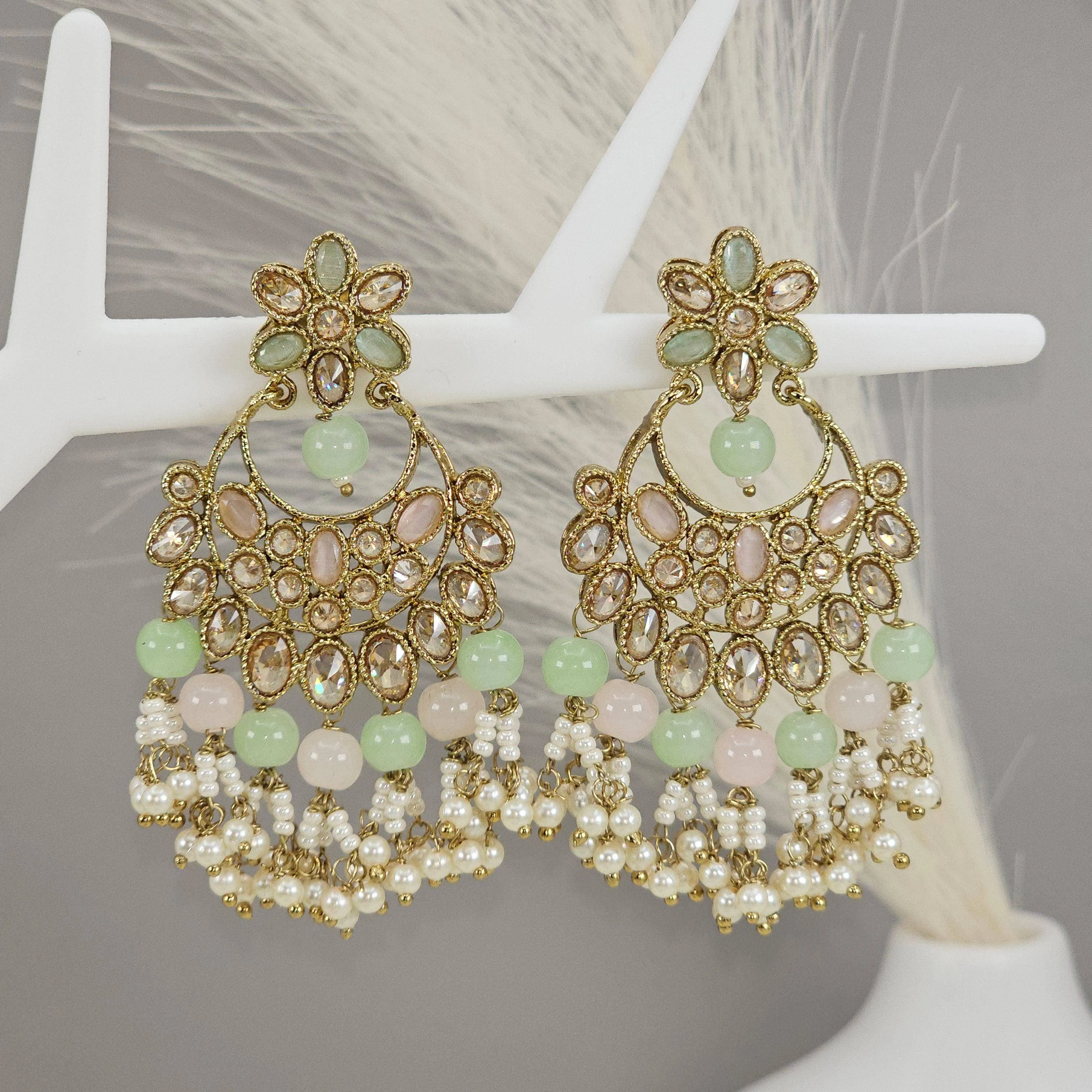 Elegant Gold Chandelier Earrings