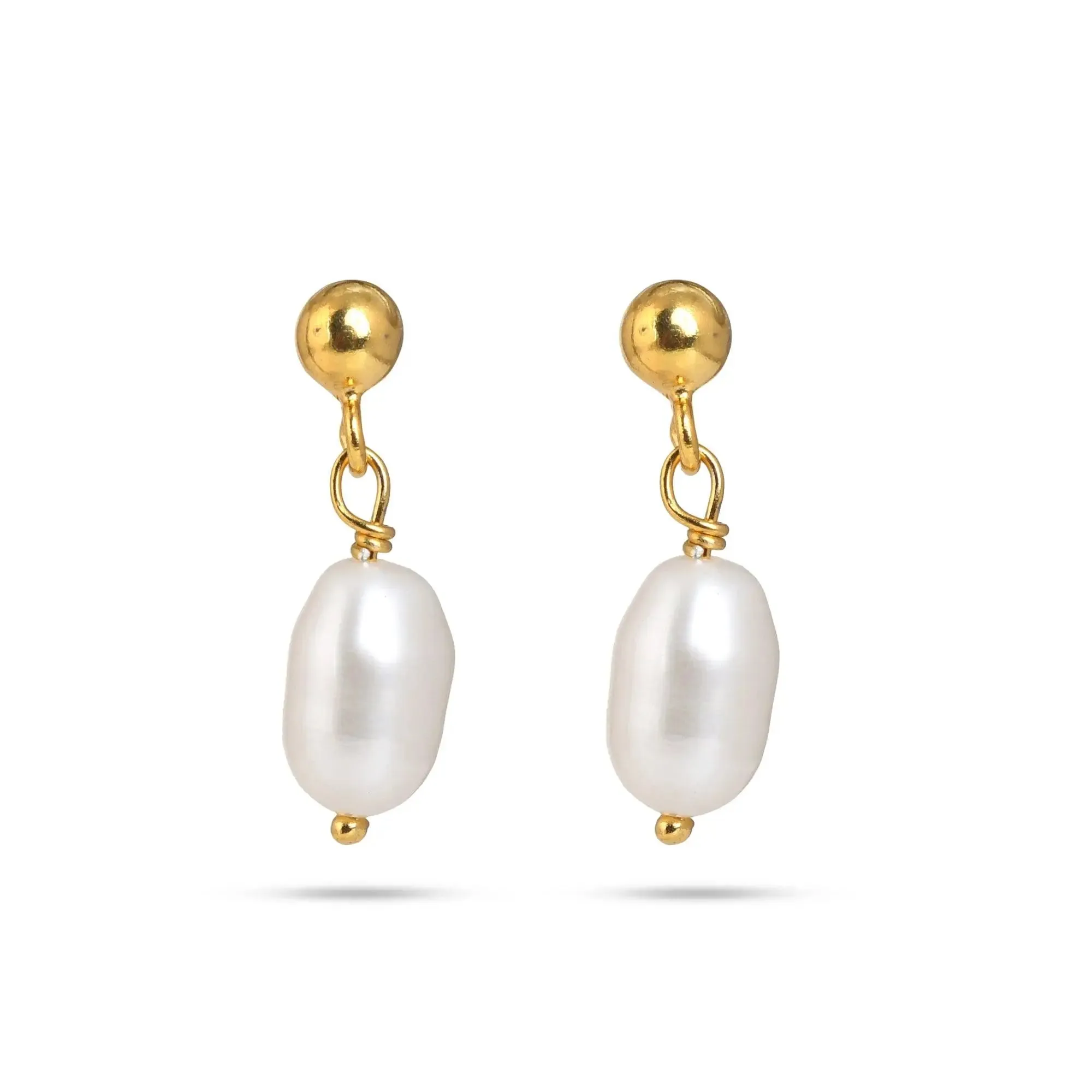 Elegant Pearl Drop Silver Earrings - From Purl