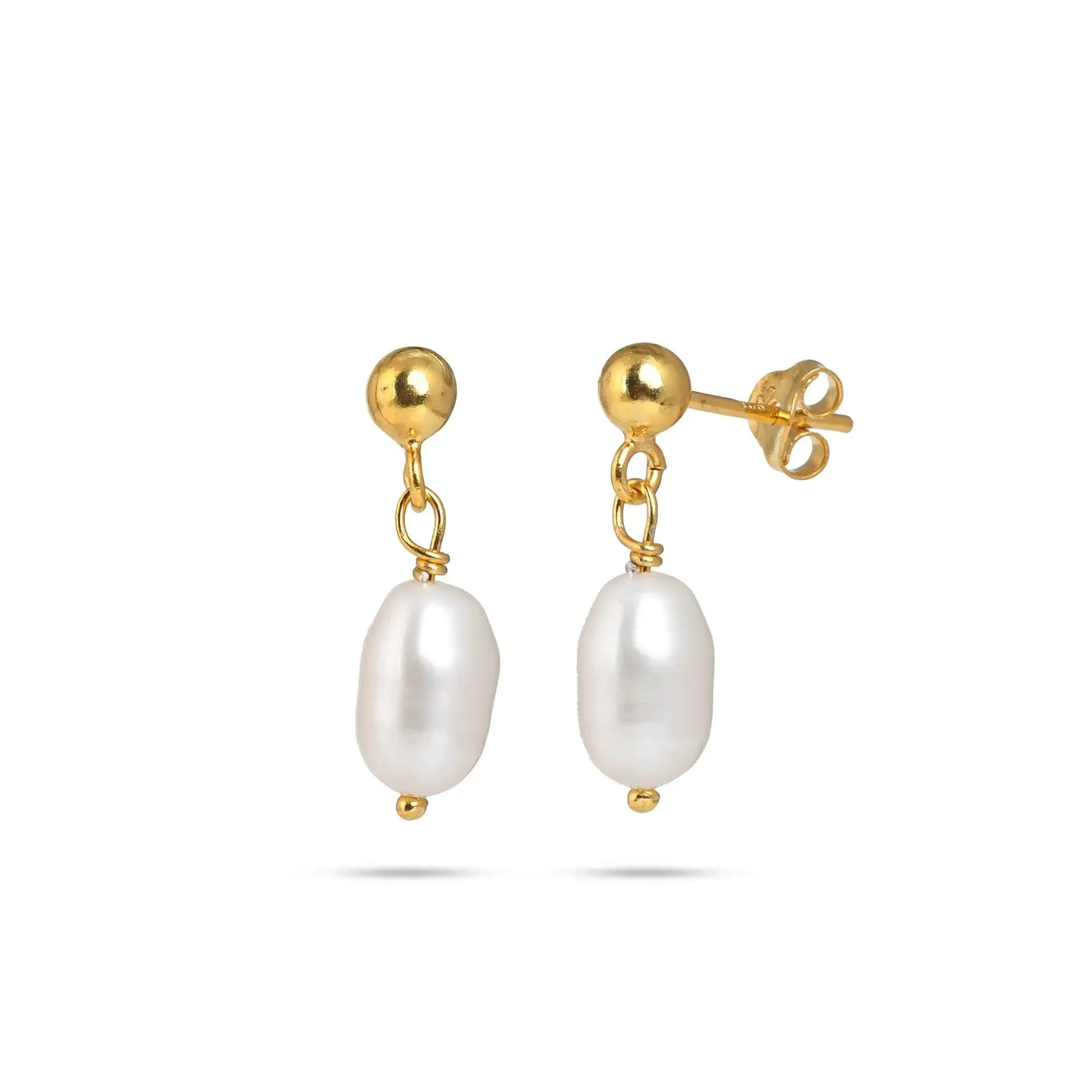 Elegant Pearl Drop Silver Earrings - From Purl