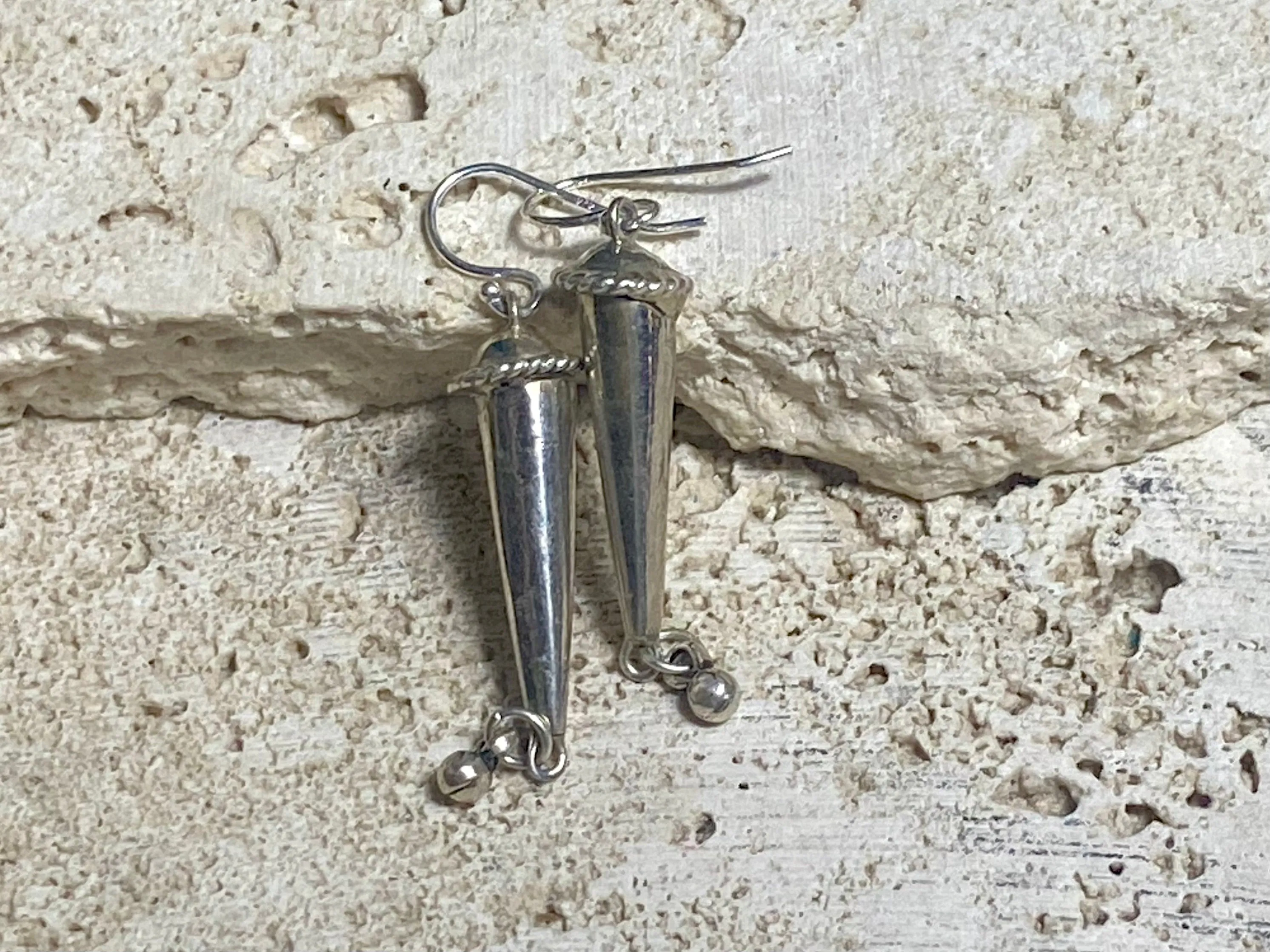 Elegant Silver Indian Drop Earrings