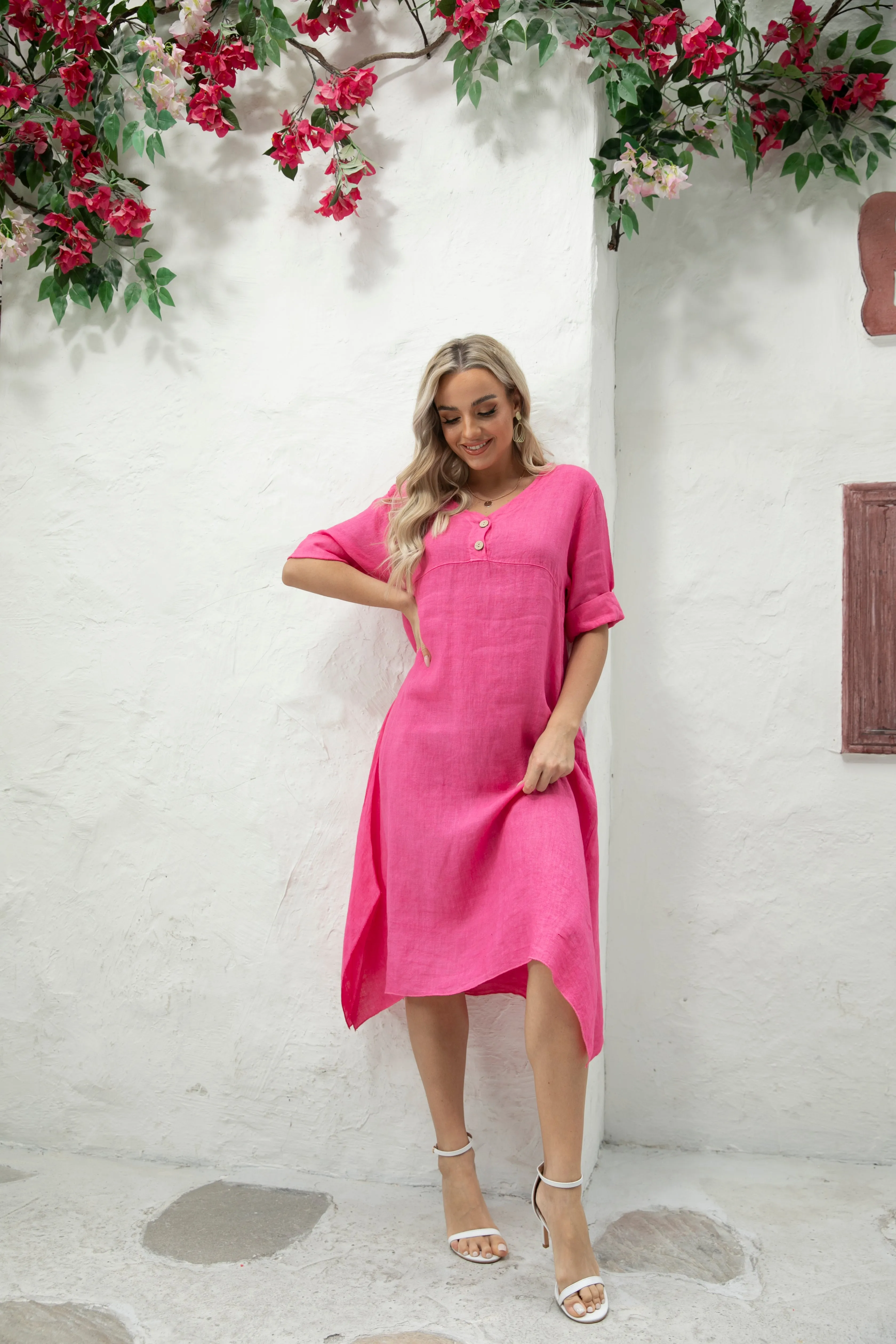 Empire Waist Linen Dress