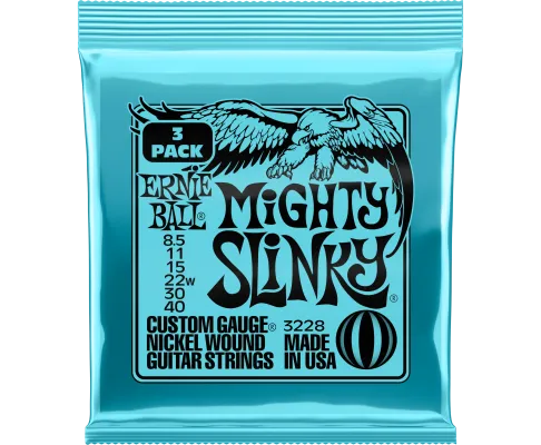 Ernie Ball 3228EB Mighty Slinky Electric Guitar Strings 8.5-40 3-Pack