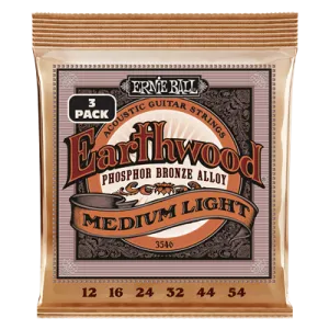 Ernie Ball Earthwood  Phosphor Bronze Medium/Light 12-54 (3 Set Pack)