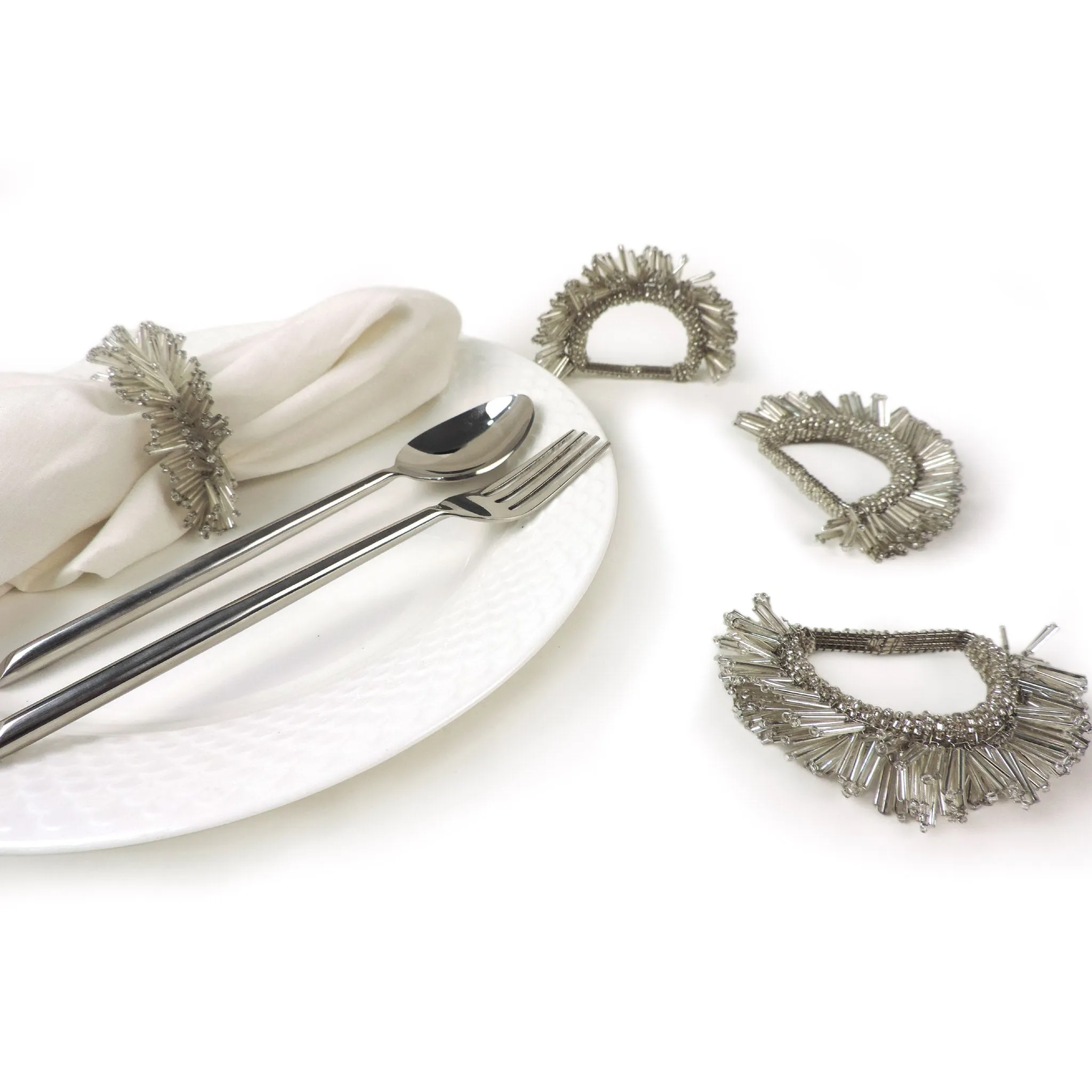 Fan-Favorites Napkin Ring in Silver, Set of 4