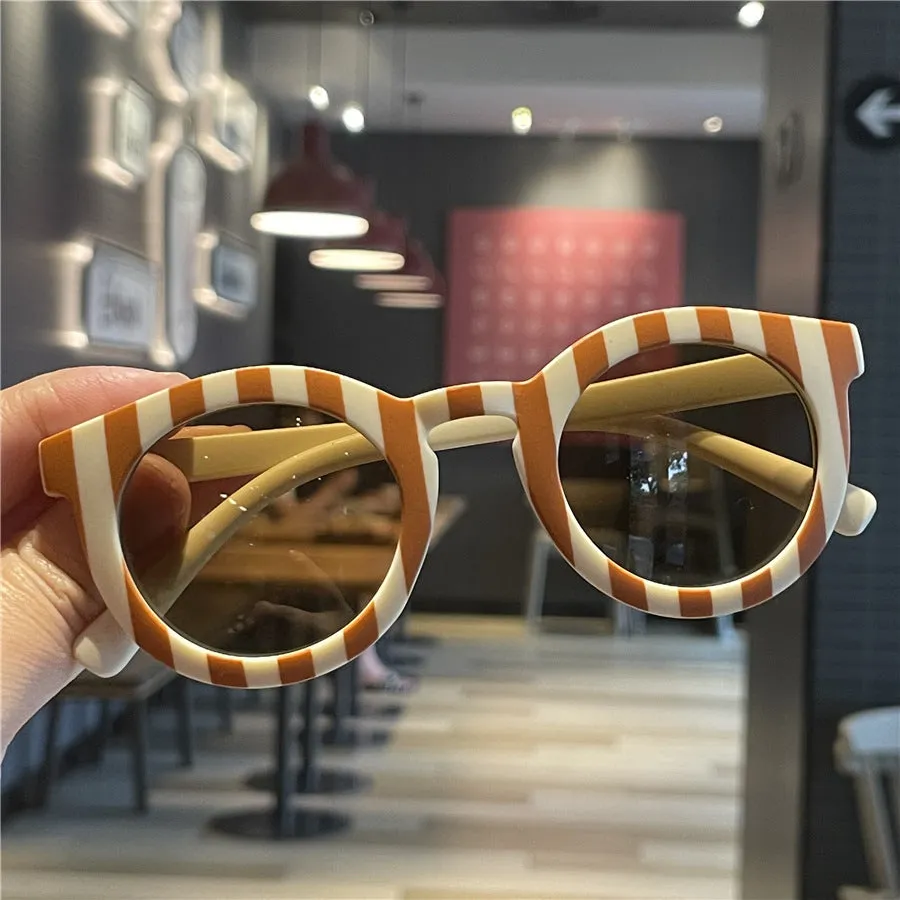 Fashionable personality spot grid children's sunglasses checkerboard children's sunglasses boys' sunglasses men's and women's cute sunglasses