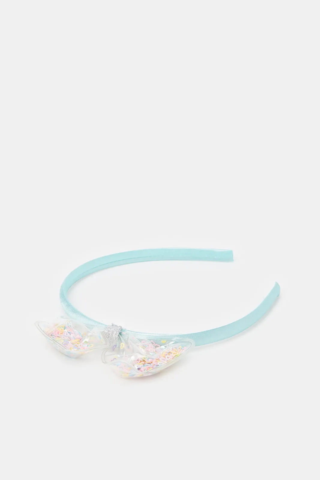 Girls Blue And White Embellished Headband Set (Pack of 2)