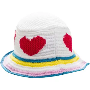 Girls Crochet Heart Bucket Hat