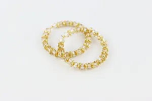 Golden Crystal Hoops