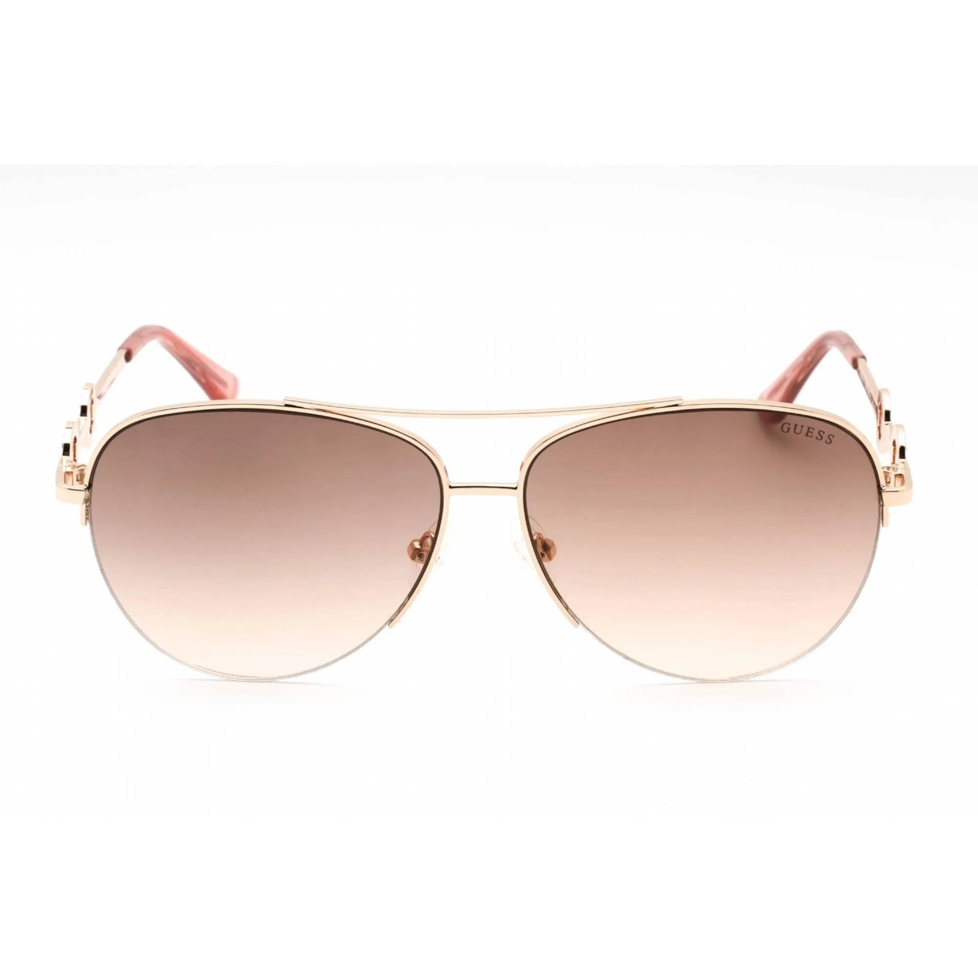 Guess Factory Men's Sunglasses - Full Rim Shiny Rose Gold Metal Aviator | GF6171 28F