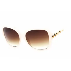 Guess Factory Women's Sunglasses - Shiny Beige Rectangular Metal Frame | GF0413 57F