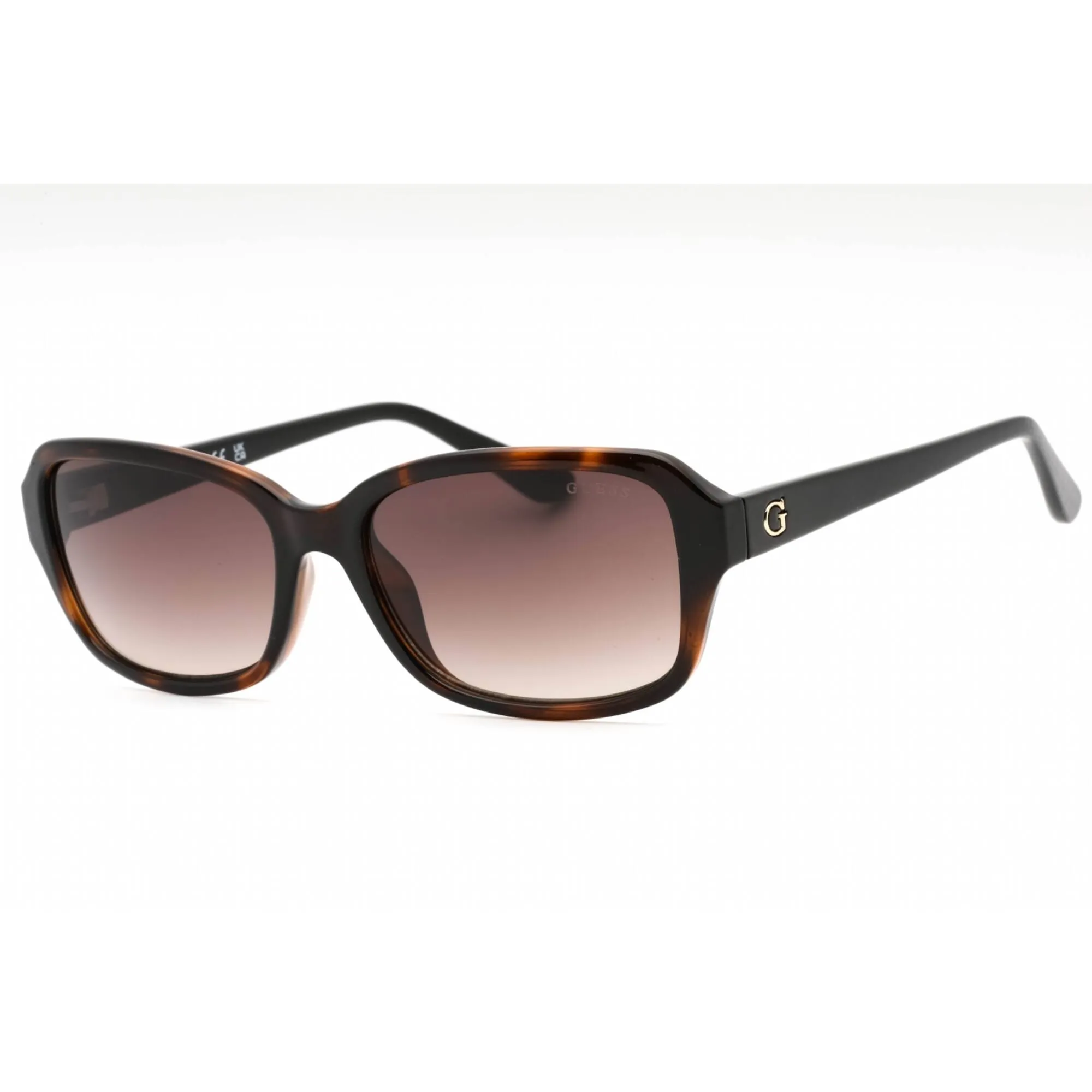 Guess Women's Sunglasses - Dark Havana Plastic Rectangular Full Rim Frame | GU7595 52F