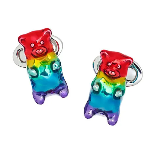 Gummy Bear Rainbow Sterling Cufflinks