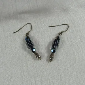 Handmade Navy Blue Artisan Bead Earrings