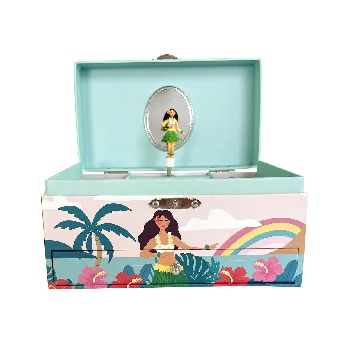 Hula Girl Music Box Large, Blue