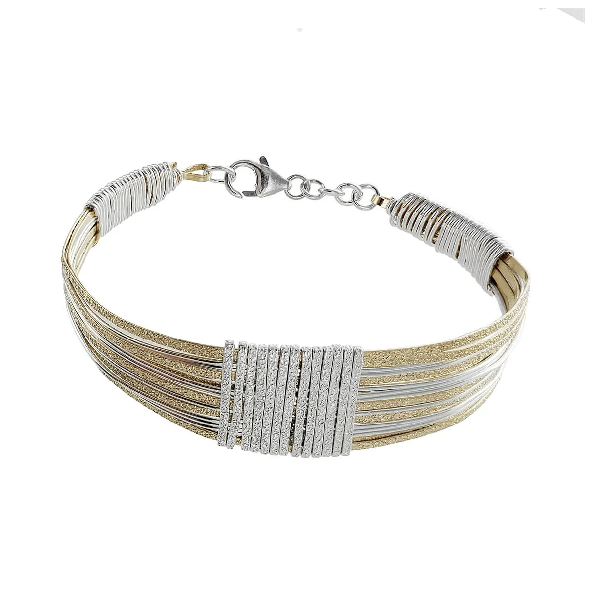 Israeli Shimmering Gold Silver Wrap Bracelet By Ithil