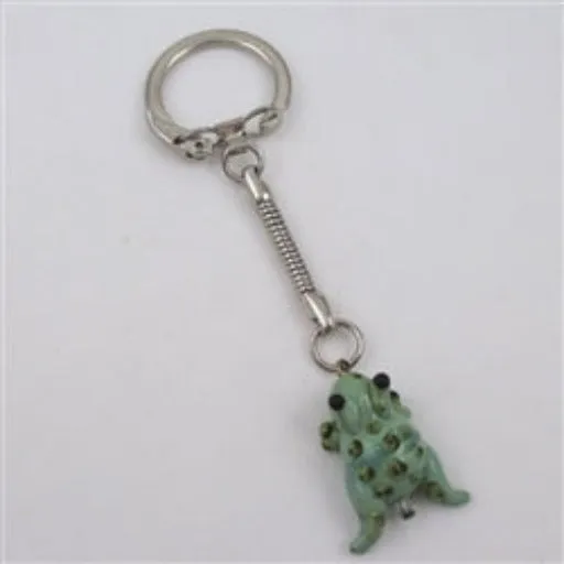 Key Chain with Green Frog Charm