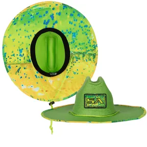 Keys Under Brim Straw Hat | Reel Mahi | Neon Green