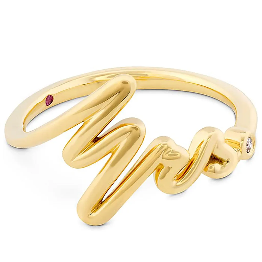 Love Code - Mrs Code Band 18K Yellow Gold (0.01 ctw)