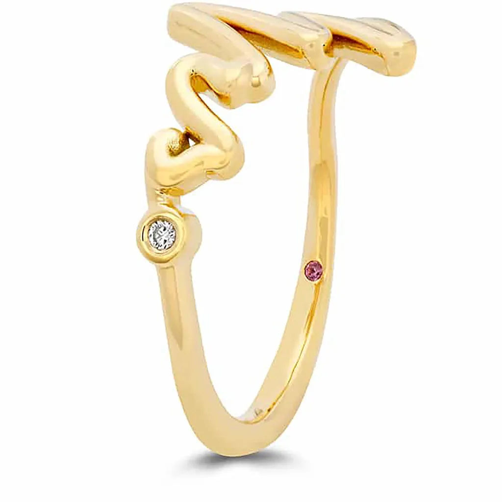 Love Code - Mrs Code Band 18K Yellow Gold (0.01 ctw)