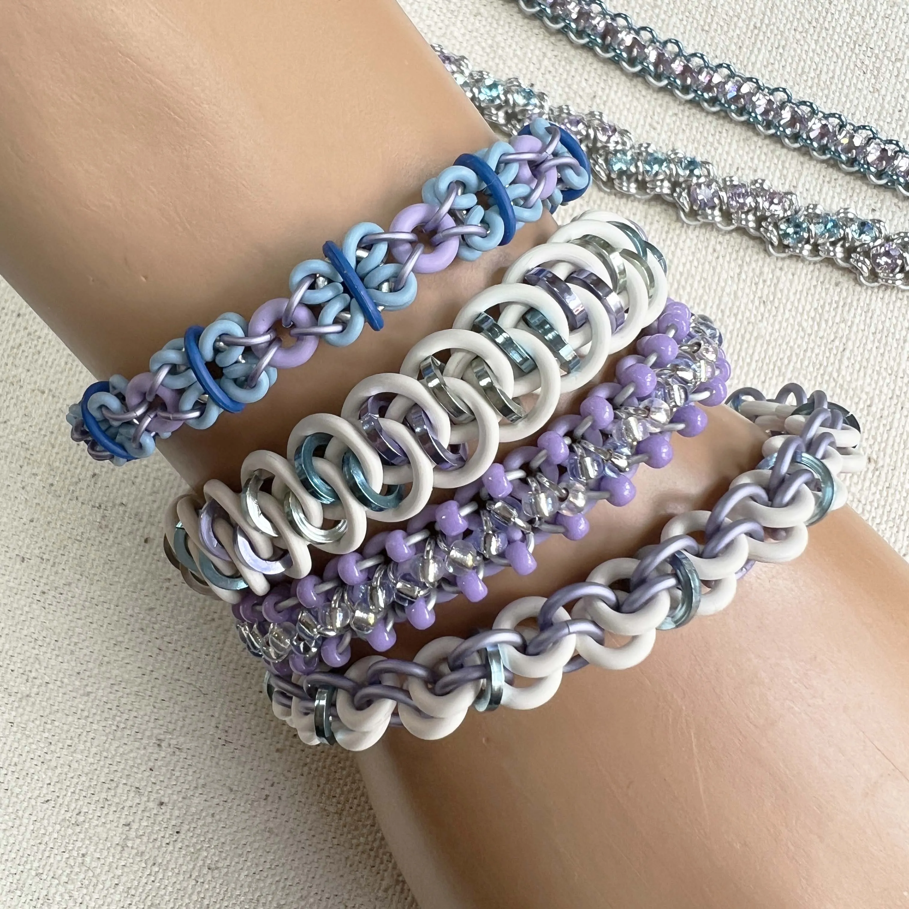 Mini Dimensional Butterfly Stretch Bracelet kit with FREE video - Blue and Purple