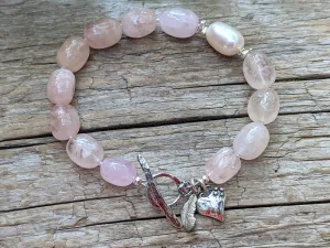 Morganite & Pearl Artisan Bracelet