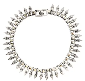 Neo Crystal Sun Ray Tube Necklace, Rhodium