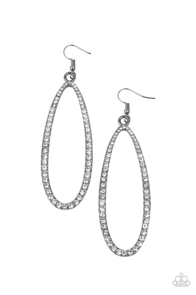 Paparazzi Earring ~ Dazzling Decorum - Black