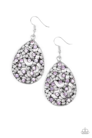 Paparazzi Earring ~ Dazzling Dew - Purple