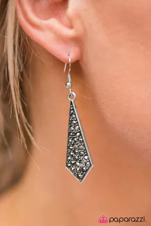 Paparazzi Earring ~ Digging For Glitter - Silver