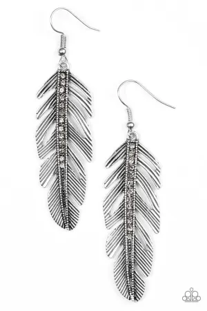 Paparazzi Earring ~ Feather On Fleek - Silver