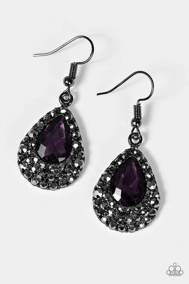 Paparazzi Earring ~ Reel In The Glitter - Purple