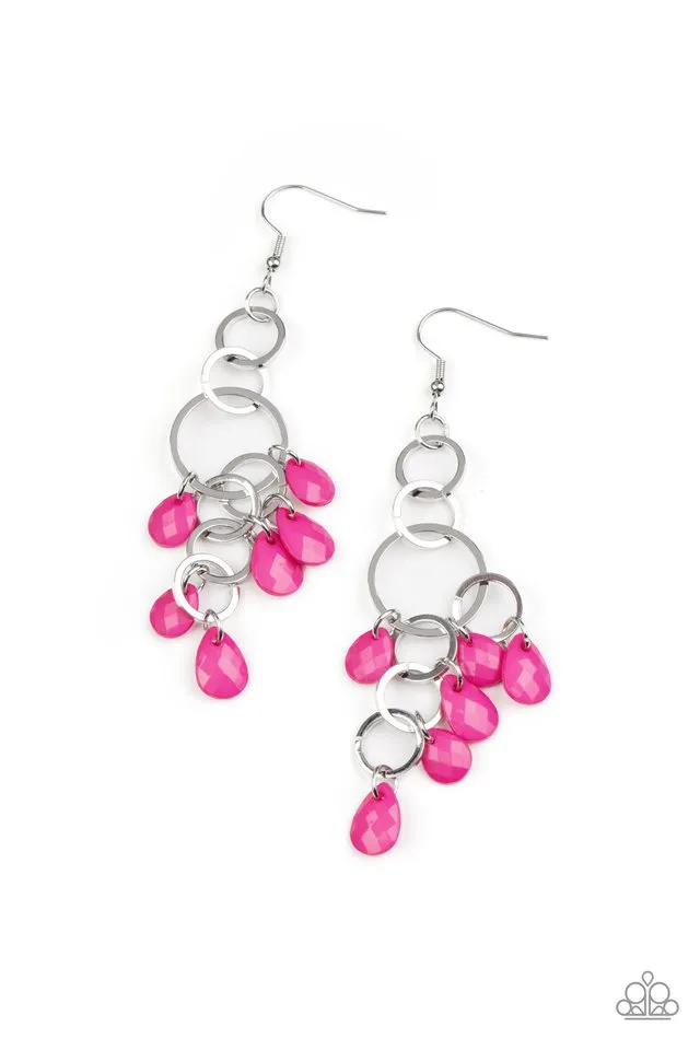 Paparazzi Earring ~ Sandcastle Sunset - Pink