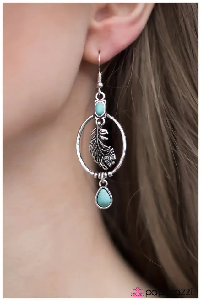 Paparazzi Earring ~ Wings Are Made To Fly - Blue