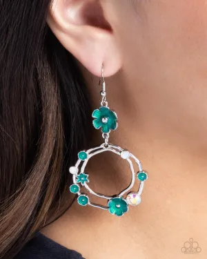 Paparazzi Earring ~ Wreathed Waikiki - Green