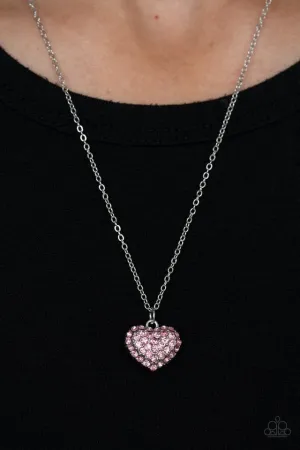 Paparazzi Necklace ~ Heart-Warming Glow - Pink