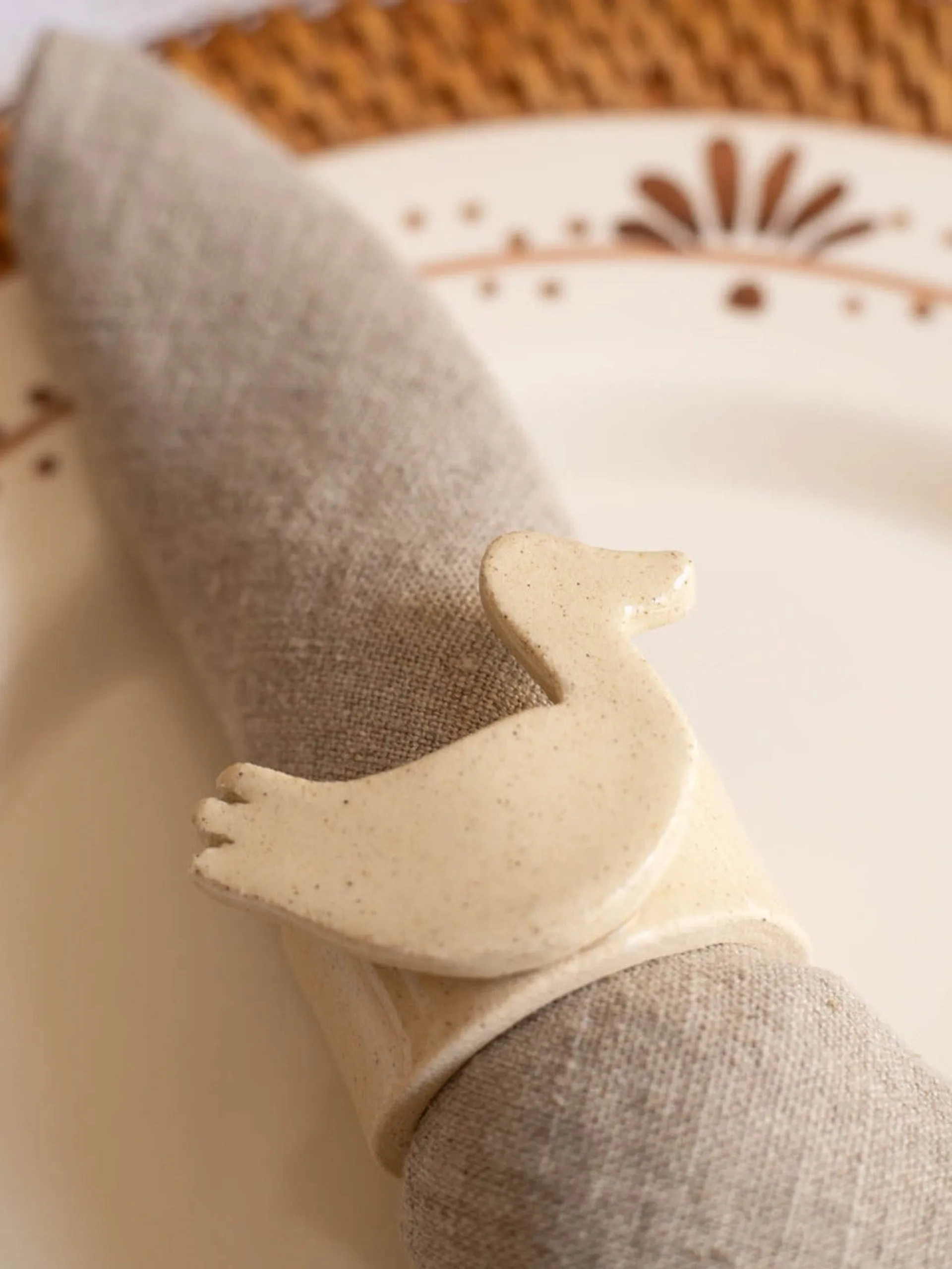 Pato ceramic napkin rings, set of 2