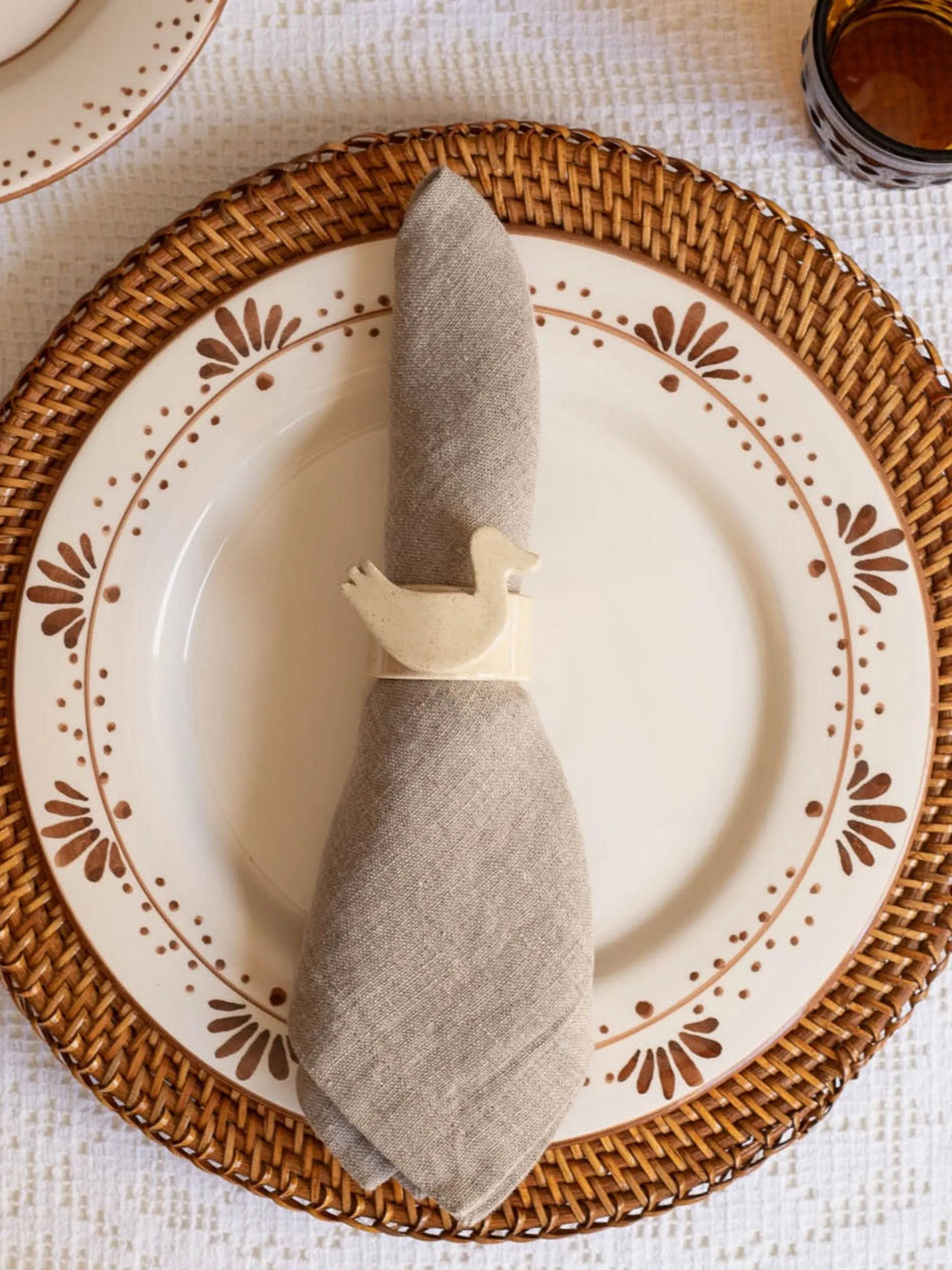 Pato ceramic napkin rings, set of 2