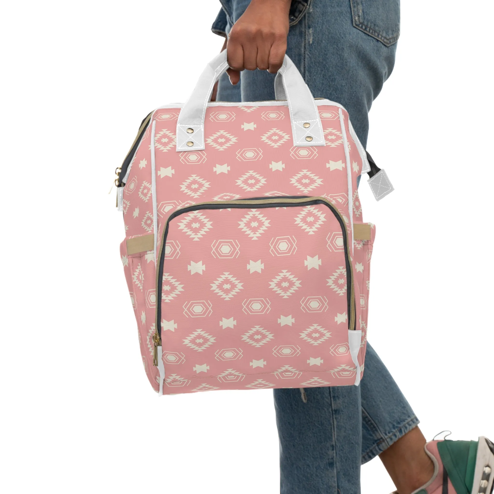 Pink Southwestern Bag Multifunctional Diaper Backpack for Moms to Be Bag for Diapers and Milk