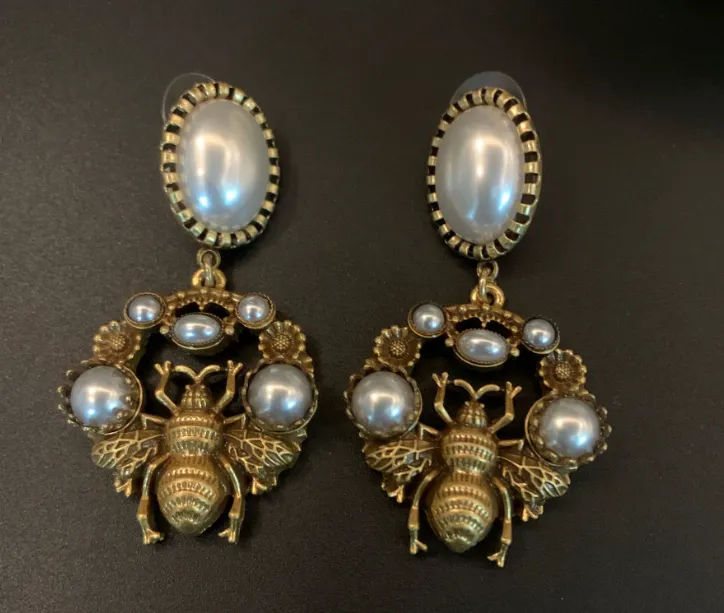 Pre Order:  Elegant Palace Style Bee Earrings