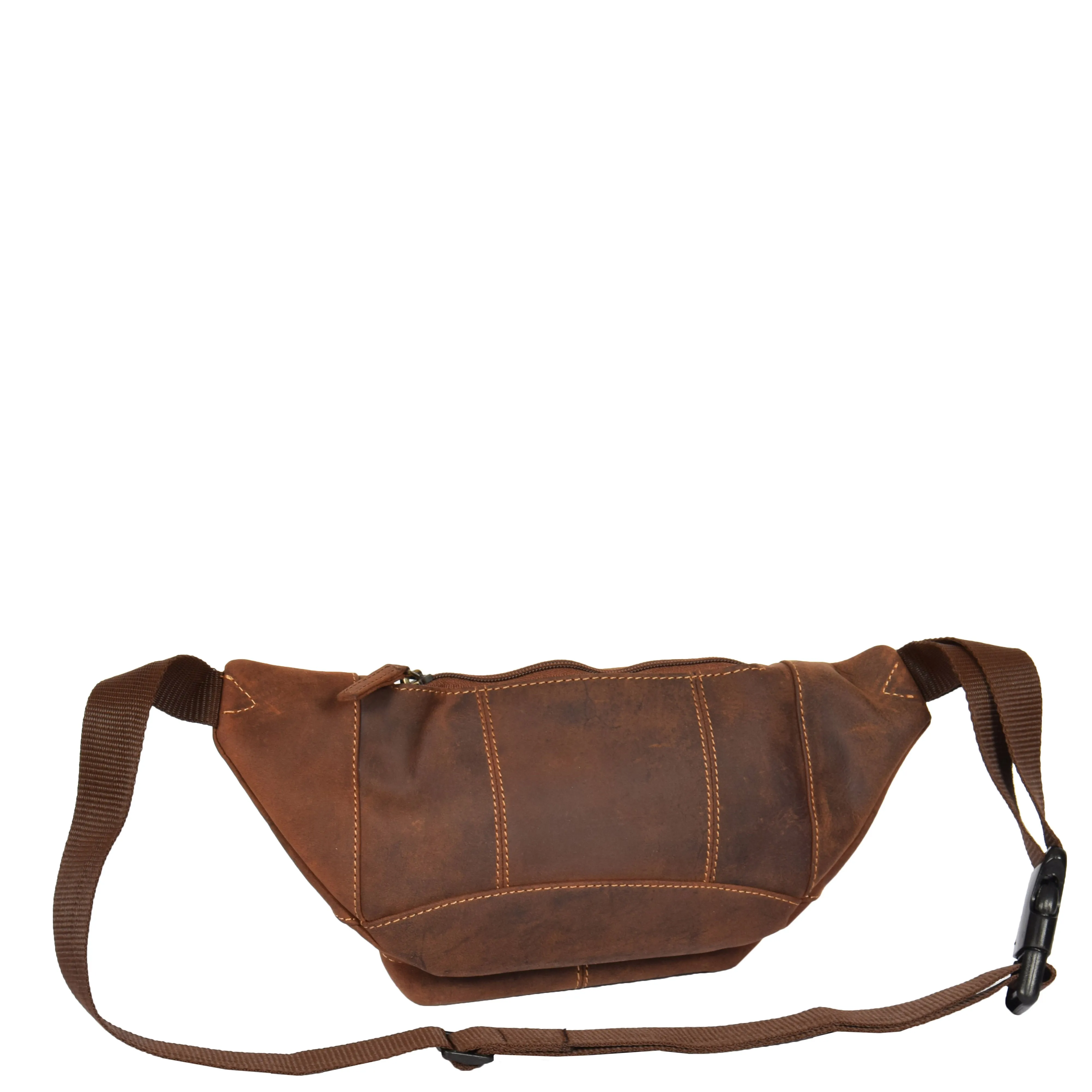 Real Leather Bum Bag Money Mobile Belt Waist Pack Travel Pouch A072 Dark Tan