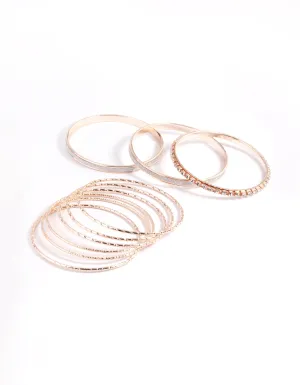 Rose Gold Glitter Cupchain Bangle Pack