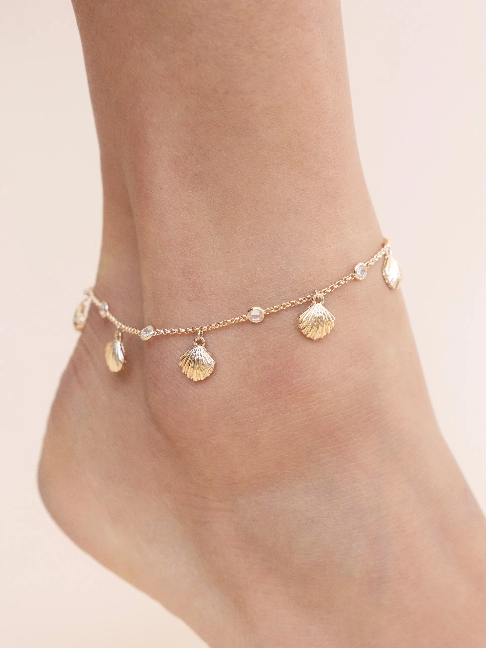 Scallop Shell Charm Anklet