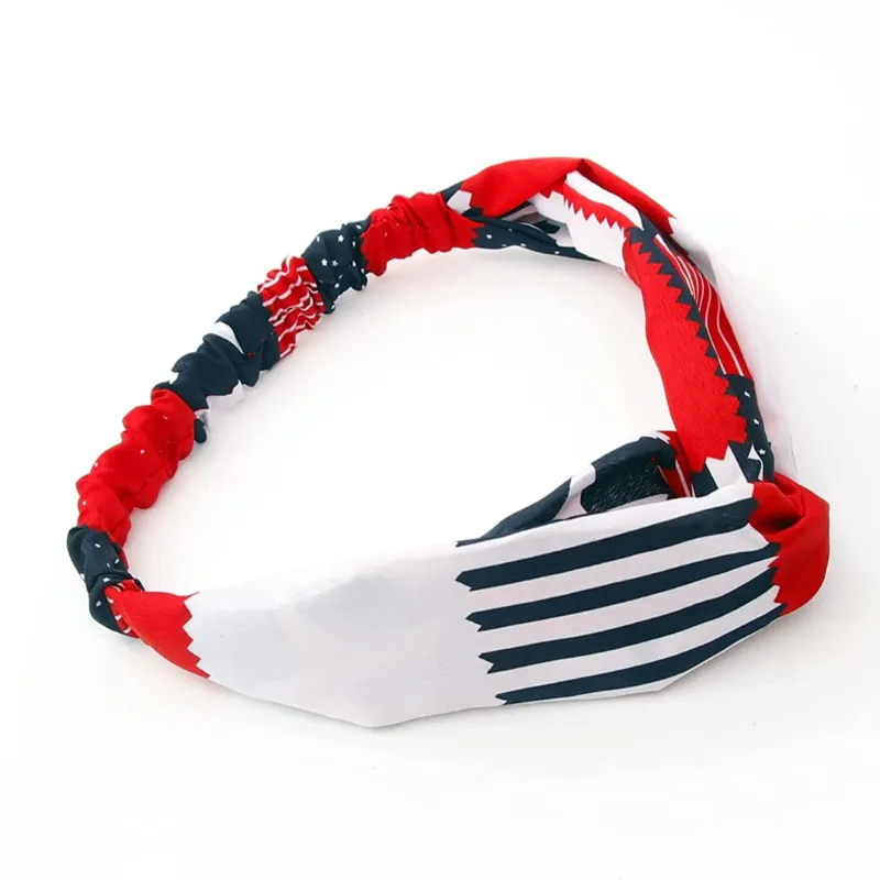 Set of 3 American Flag Headbands - Non Slip Head Wrap