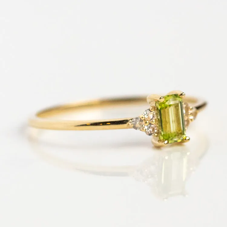 Solid Gold Pretty Peridot Ring